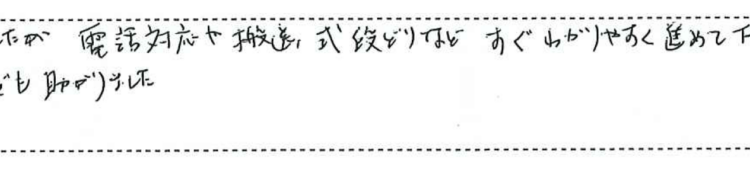 電話対応から式後まで、丁寧な対応で安心